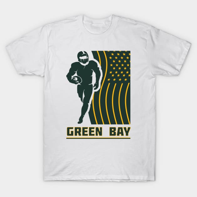 Green Bay Football Team Color T-Shirt by Toogoo